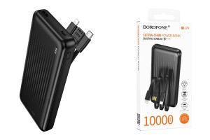 POWERBANK BOROFONE BJ79 10000 mAh ULTRA-THIN USB,USB-C + 3 встр.кабеля POWERBANK BOROFONE BJ79 10000 mAh ULTRA-THIN USB,USB-C + 3 встр.кабеля