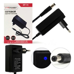 СЗУ для цифровых устройств 15V (1.5А) разъем 5,5 / 2,5 SP-15 кабель 1,8м СЗУ для цифровых устройств 15V (1.5А) разъем 5,5 / 2,5 SP-15 кабель 1,8м