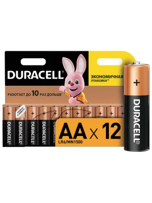 Батарейка алкалиновая DURACELL LR6 AA BL12 (144шт в кор.) Батарейка алкалиновая DURACELL LR6 AA BL12 (144шт в кор.)