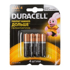 Батарейка алкалиновая DURACELL LR03 AAA BL4 (40шт в кор.) Батарейка алкалиновая DURACELL LR03 AAA BL4 (40шт в кор.)