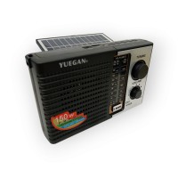 Радиоприемник YUEGAN F10  (Солнечная батарея, USB, microSD, Bluetooth, 220V, батарейки R20, 1*18650)