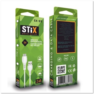 Кабель LIGHTNING STIX SX-05 2.4 A (1М) круглый (экстра прочность) Кабель LIGHTNING STIX SX-05 2.4 A (1М) круглый (экстра прочность)