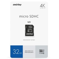 MicroSD Smartbuy4 32 Гб с SD-адаптером 10 класс (70/90 Mb/s)